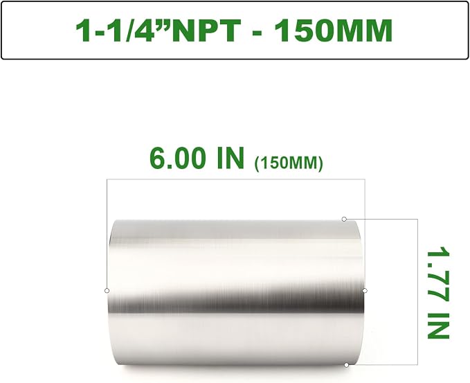 TAISHER 1PCS Stainless Steel Pipe Fittings, 1-1/4" NPT Female x 1-1/4" NPT - Image 2
