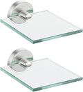 JQK Small Floating Glass Shelves Brushed, 4 Inch Display Ledges by Homeimprovement