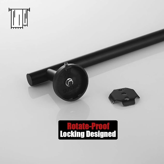 JQK Black Towel Bar, 27 Inch 304 Stainless Steel Thicken 0.8mm Towel Rack - Image 9