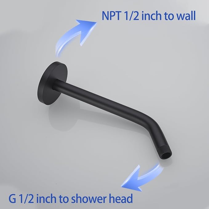 Shower Arm with Flange, Ceiling Mount Replacement Rain Shower Head Straight Arm - Image 4