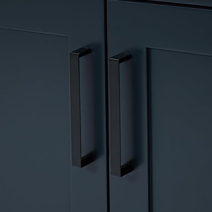 ARIEL Bathroom Vanity, Midnight Blue, Carrara White Quartz Top 1.5" Edge - Image 9