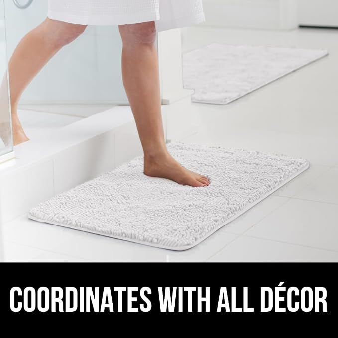GORILLA GRIP Bath Rug Mat 42x24, Thick Soft Absorbent Chenille, Quick Dry - Image 9