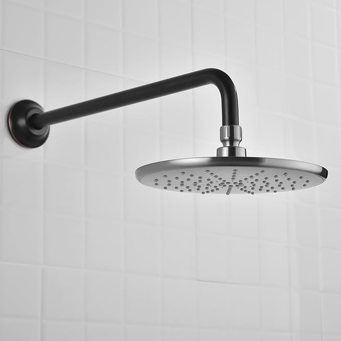 BESTILL 16 Inch L-Shaped Shower Head Extension Arm, Shower Arm and Flange - Image 2