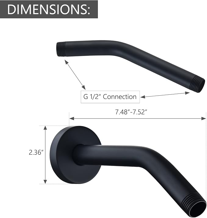 123815BL Replacement For Moen 8 Inches Anti-leakage Ceiling Wall Mounted Bend - Image 4