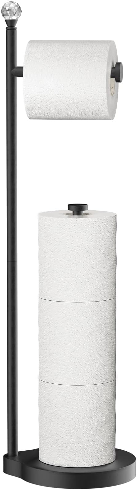 Toilet Paper Holder for Bathroom, Heavy Weighted Metal Free Standing Toilet by Kasunto