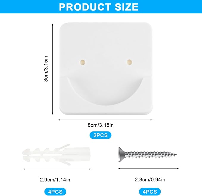 2 Pcs Adhesive Shower Rod Tension Holder, No Drilling Shower Curtain Rod Holder - Image 2