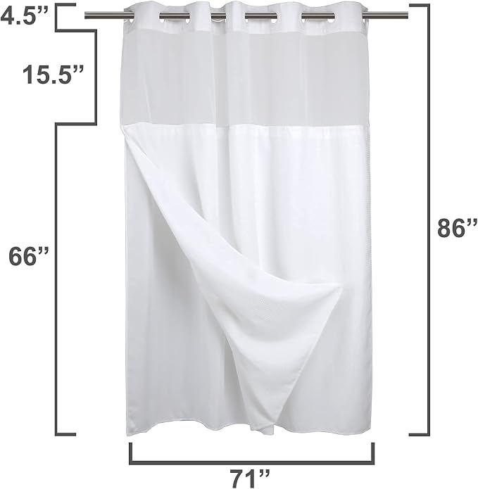 River Dream Extra Long Shower Curtains No Hooks Waffle Weave Shower Curtain - - Image 7
