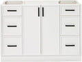 ARIEL Kelly 48 inch Bathroom Vanity Without Sink in White, Bathroom Base Cabinet by Ariel