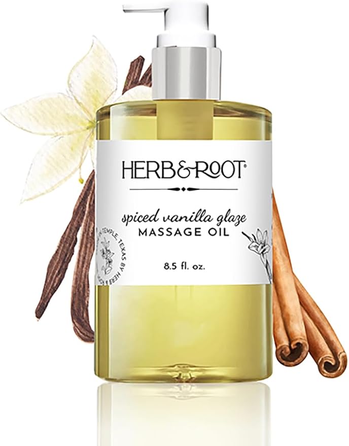Spiced Vanilla Glaze Massage Oil, 8.5 oz | Body Oil by HerbRoot