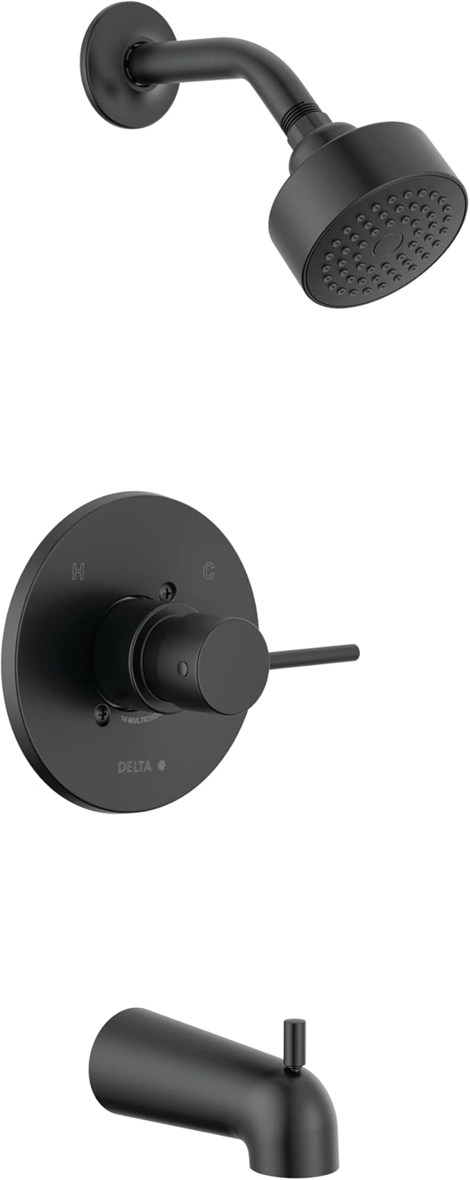 Delta Faucet Modern 14 Series Matte Black Shower Faucet, Tub and Shower Trim Kit by DeltaFaucet