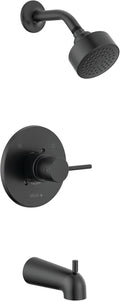 Delta Faucet Modern 14 Series Matte Black Shower Faucet, Tub and Shower Trim Kit by DeltaFaucet