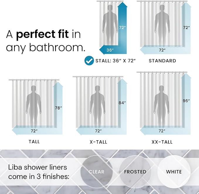 LiBa Waterproof Plastic Shower Curtain - Image 2