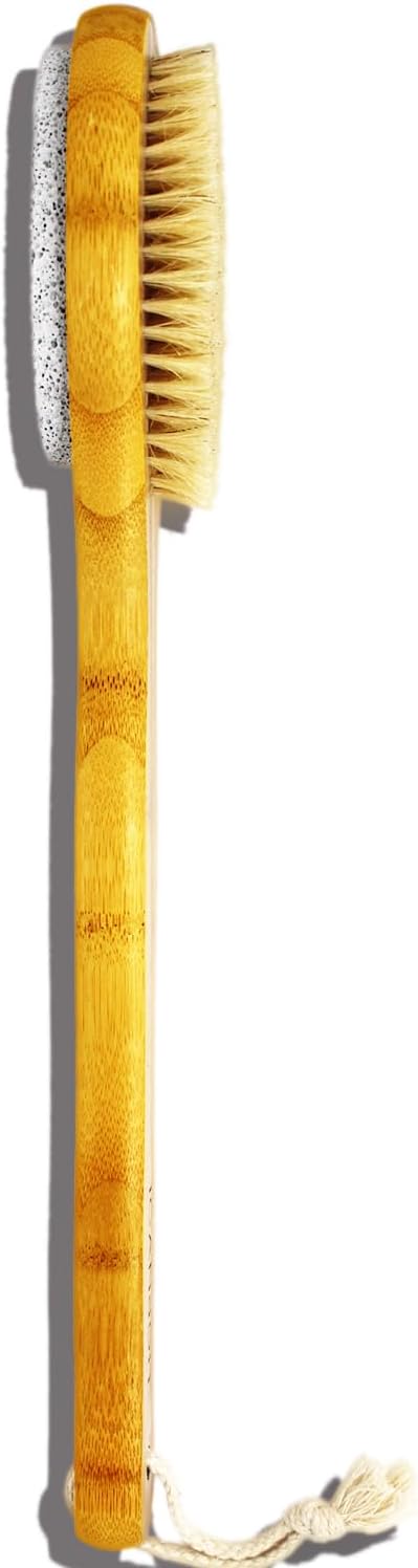 ICANdOIT 2 in 1 Long Handle Bath&Shower Brush, Bath Scrubber, Boar Bristle - Image 9