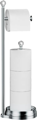 Toilet Paper Holder for Bathroom, Heavy Weighted Metal Free Standing Toilet by Kasunto