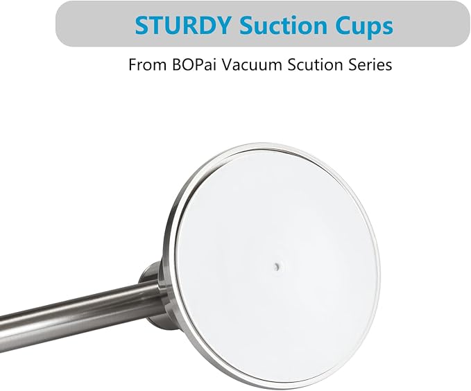 BOPai Extendable Suction Cup Towel Bar 17-28.5", Removeable Shower Door Mat Rod - Image 4