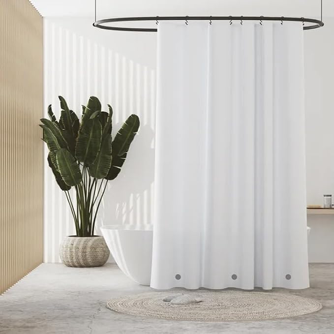 PEVA Plastic White Shower Liner 47 x 64 inch RV Shower Curtain by De-Mediocre