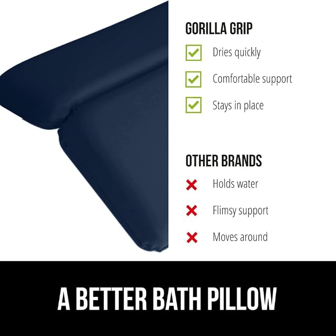GORILLA GRIP Bath Pillow for Tub, Improved Suction Cups, Luxury Bathtub Pillows - Image 7