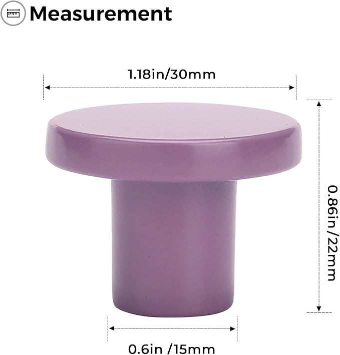 Ravinte 5 Pack Cabinet Knobs Purple Kitchen Cabinet Knobs Round Dresser Drawer - Image 3