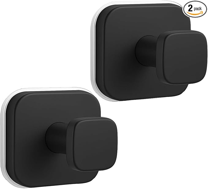 2Pcs Square Suction Cup Hook, 304 Stainless Steel Shower Hook, Removable by Tyothimm