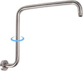 PHASAT S Shaped Shower Arm, Shower Arm Extension Brushed Nickel, High Rise by PHASAT