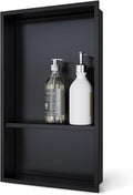 No Tile Needed Matte Black Shower Niche Insert – Retrofit Waterproof 304 by Merranox