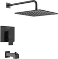 Lava Odoro 12-inch Square Bathtub and Shower Faucet Set Matte Black, Shower by LavaOdoro