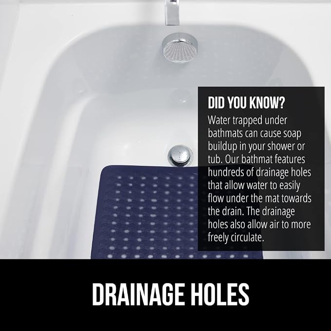 GORILLA GRIP Patented Bath Tub Shower Mat, Machine Washable Bathtub Floor Liner - Image 4
