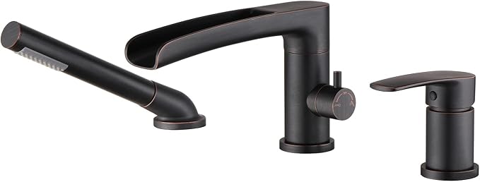 Waterfall Roman Tub Faucet Oil Rubbed Bronze Deck Mount Bathtub Faucets Brass by wowkksanitaryware