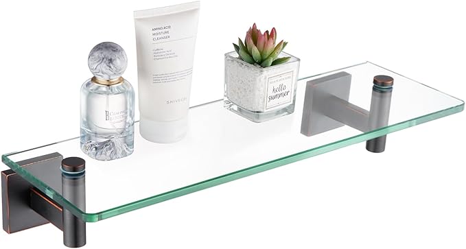 KOKOSIRI Wall Shelves Bathroom Hardware Glass Floating Shelf 12-Inch by KOKOSIRI