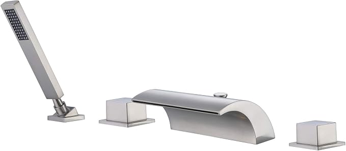 sumerain Waterfall Bathtub Faucet Brushed Nickel by SUMERAINFAUCETS