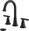 Bathroom Faucets for Sink 3 Hole, Hurran Matte Black Bathroom Sink Faucet by Hurran