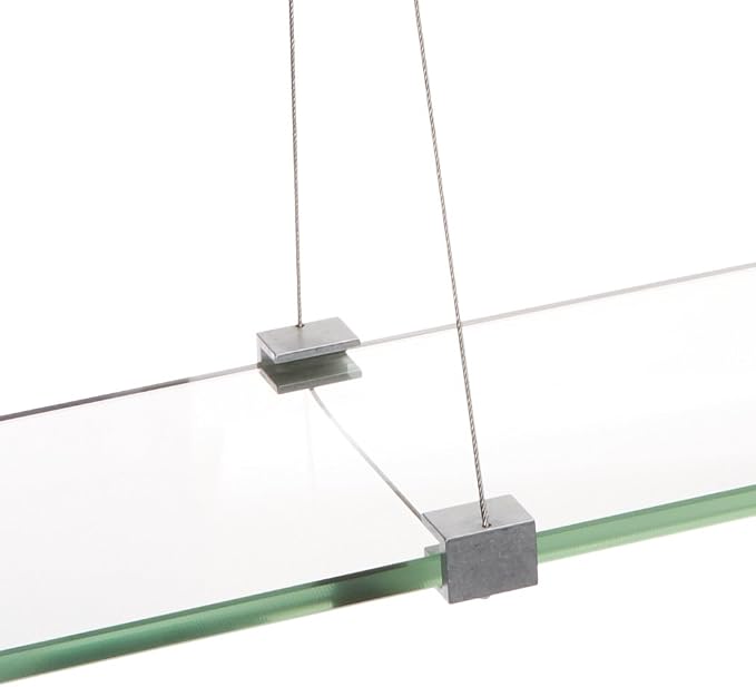 Spancraft Glass CR-8x18-Brushed Steel Crane Glass Shelf, Brushed Steel - Image 3
