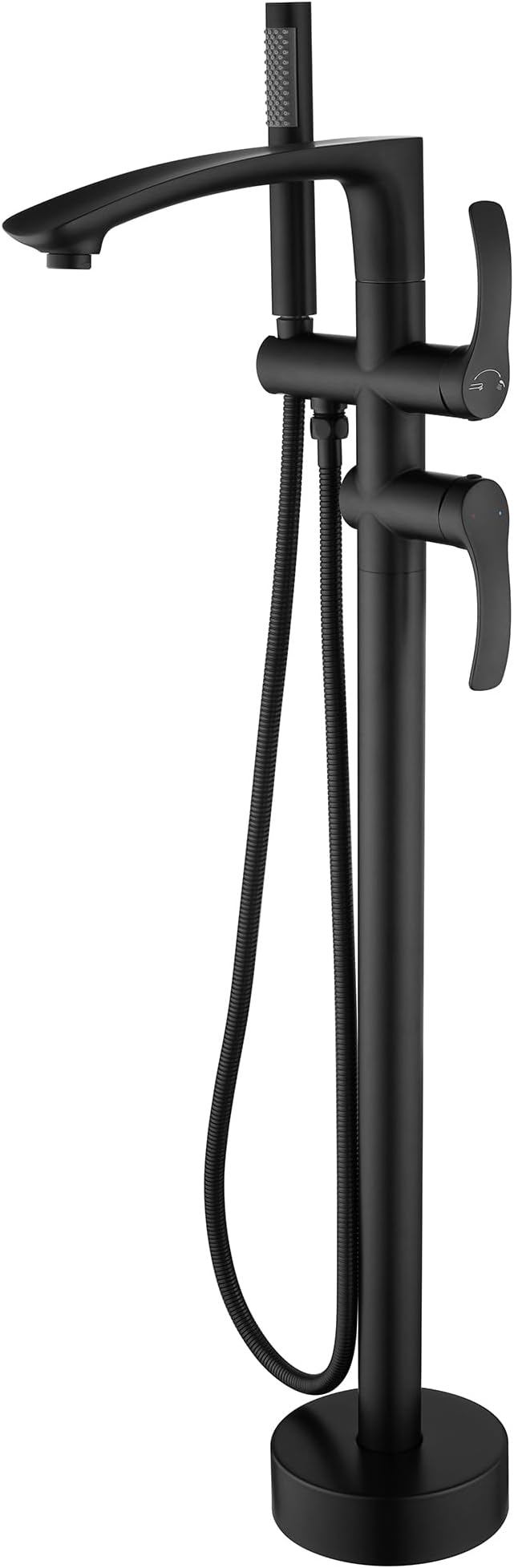 Freestanding Bathtub Faucets, Matte Black Stainless Steel Floor Mount Tub Filler by JXMMPFaucet