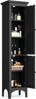 Tangkula 63" Tall Bathroom Storage Cabinet, Freestanding Narrow Linen Tower by TANGKULA