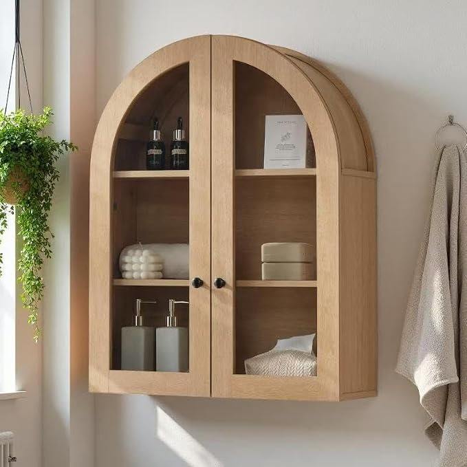 Bathroom Arched Wall Cabinet, 23.5'' Wide Medicine Cabinet, Bathroom Cabinet by Unknown