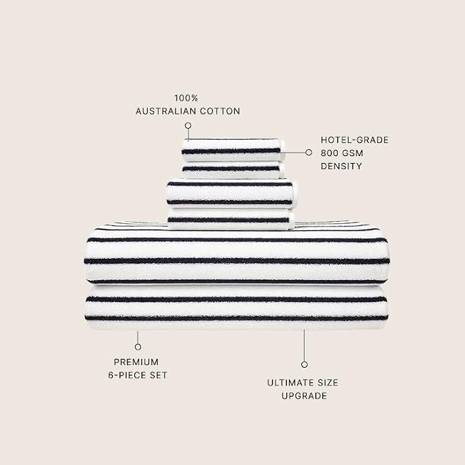 Italic Ultraplush Luxe 6 Piece Towel Set – 2 Bath Sheets, 2 Hand Towels - Image 3