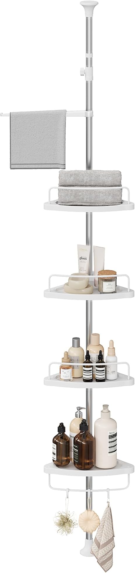SONGMICS Corner Shower Caddy Tension Pole, 4-Tier Rust-Resistant Shower by SONGMICSbySONGMICSHOME