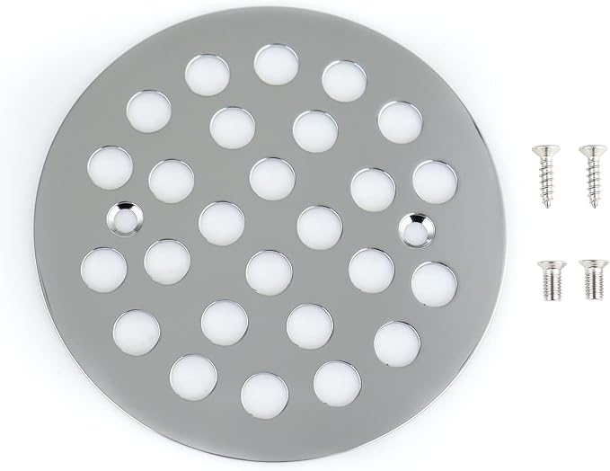 4-1/4 Inch Screw-in Round Floor Drain Cover Replacement Shower Drainer Grates - Image 4