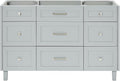 ARIEL Monroe 54 inch Bathroom Vanity Without Sink in Grey, Bathroom Base Cabinet by Ariel