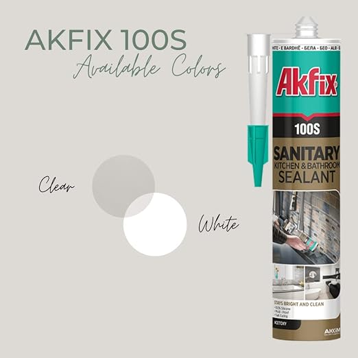 Akfix 100S RTV 100% White Silicone Caulk - Image 6