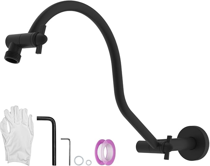 Hibbent All Metal Upgraded 18'' Shower Head Extension Arm, Shower Arm by Hibbent