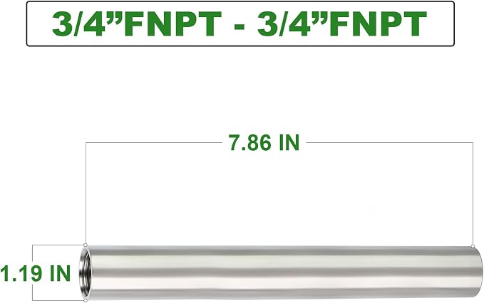 TAISHER 2PCS Stainless Steel Pipe Fittings, 3/4" NPT x 3/4" NPT Female Threaded - Image 4