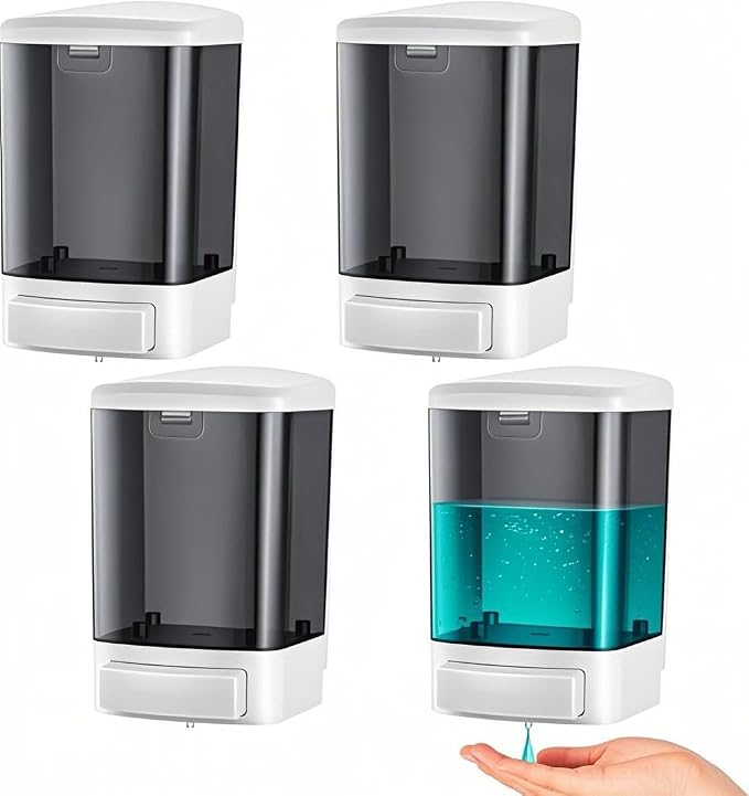 Soap Dispenser Wall Mount 1000ml–Commercial Heavy-Duty Plastic Liquid Dispenser by CATTREES