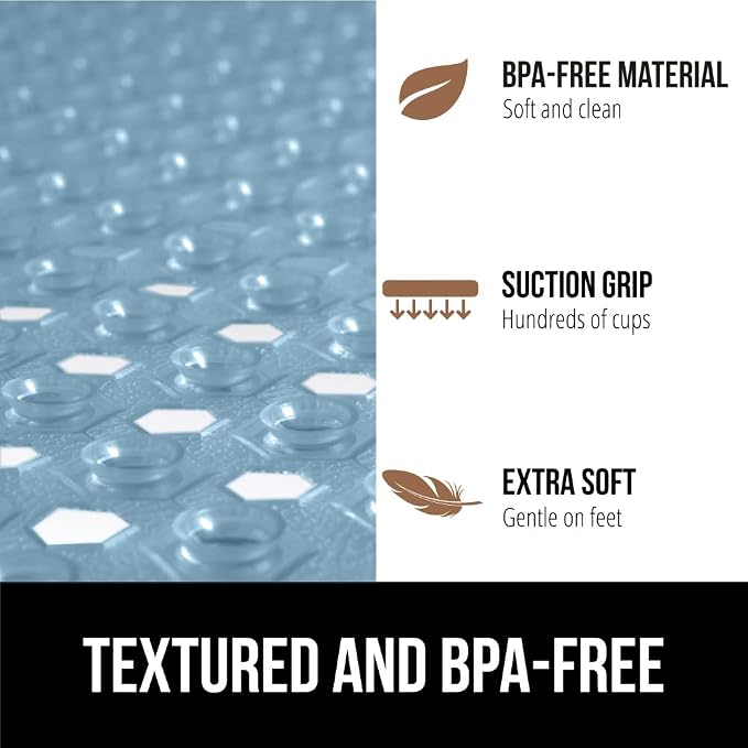 GORILLA GRIP Patented Square Shower Stall Mat, Small Bathtub Floor Mats - Image 5