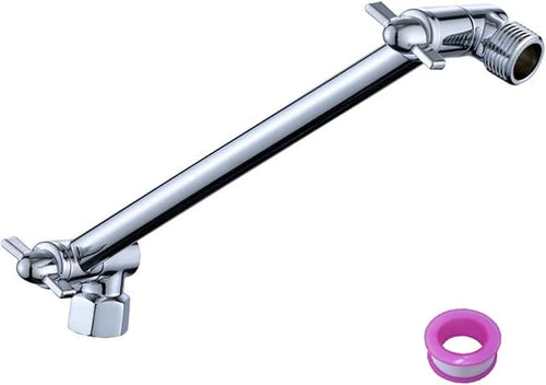 12 Inch Shower Head Extension Arm Chrome. Solid Brass Adjustable Shower Arm by Burginwin