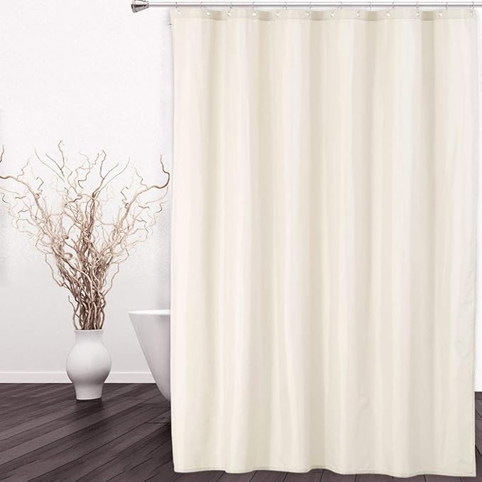CAROMIO Hotel Quality 100% Waterproof Fabric Shower Curtain Liner by CAROMIO