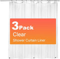3 Pack PEVA Plastic Shower Curtain Liner Premium Light Weight 72" x 72" Clear by ZEMAHOME