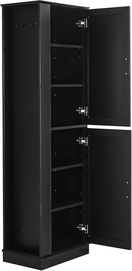 Tall Narrow Storage Cabinet, Wood White Storage Cabinet - Image 8