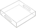 Clear Sturdy Acrylic Tray with Handles-8"x8"x2"H-Countertop Organizer Tray by KEVLANG