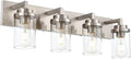 MELUCEE 4 Lights Vanity Light Brushed Nickel Modern Bathroom Lighting Fixtures by MELUCEE